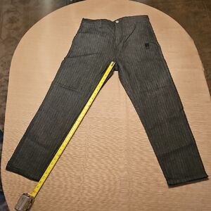 Elegant Charcoal Tweed Striped Men's Dress Pants